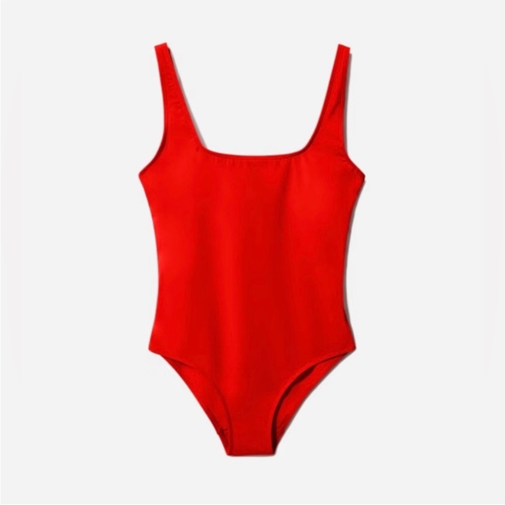 EVERLANE The Square-Neck One-Piece swimsuit.